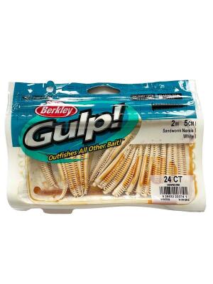 Berkley Gulp Saltwater Sandworm 5cm LRF Silikon Yem White - 1