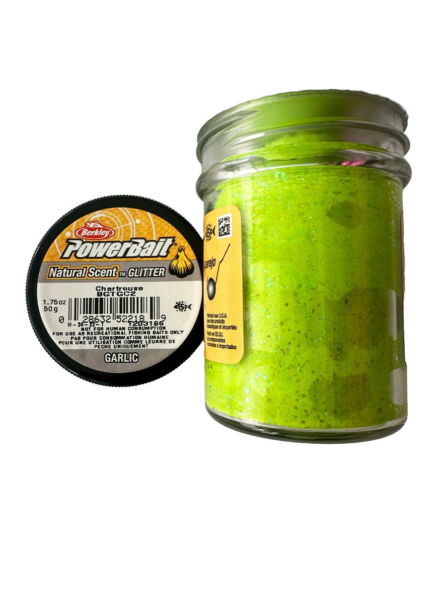 Berkley Power Bait Garlic Natural Scent Glitter - Chartreuse Somon