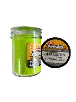 Berkley Power Bait Natural Scent Glitter - Chartreuse - Bloodworm - 1