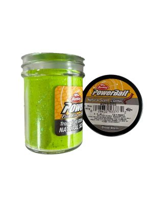Berkley Power Bait Natural Scent Glitter - Chartreuse - Bloodworm