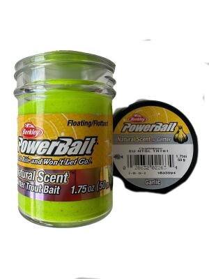 Berkley Power Bait Natural Scent Glitter – Chartreuse Garlic - 1