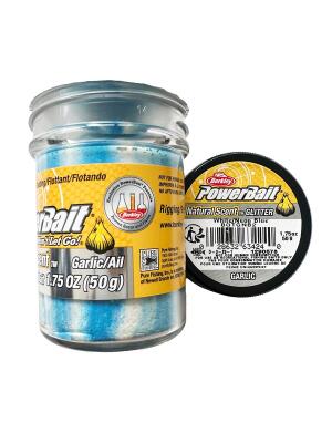 Berkley Power Bait Scent Glitter Garlic - White/Neon Blue - 1