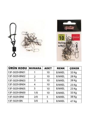 Captain 5029 Kilitli Klips Fast 10 Adet Paket Black Nikel - 2