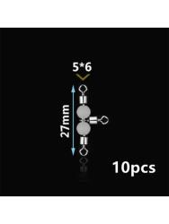 Captain 5049 Üçlü Boncuklu Fırdöndü 10 Adet Paket Black Nikel 27mm - 2
