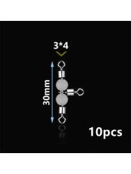 Captain 5049 Üçlü Boncuklu Fırdöndü 10 Adet Paket Black Nikel 30mm - 2