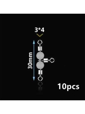 Captain 5049 Üçlü Boncuklu Fırdöndü 10 Adet Paket Black Nikel 30mm - 2
