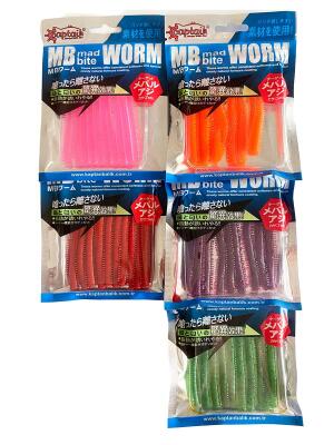 Captain Mad Bite Eart Worm 8cm Kokulu LRF Silikonu 10 Adet - 1