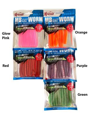Captain Mad Bite Eart Worm 8cm Kokulu LRF Silikonu 10 Adet - 2