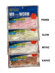 Captain Mad Bite Worm 10cm Kokulu LRF Silikonu 0.8gr 15 Adet - 2