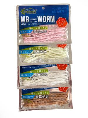 Captain Mad Bite Worm 10cm Kokulu LRF Silikonu 0.8gr 15 Adet - 1