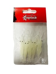 Captain Silikon Karides 7.5cm Suni Yem 5 Adet Glow Renk 002 - Captain
