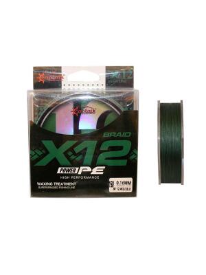 Captain X12 Power PE 12 Örgü Spin İp Misina 150mt Dark Green - 1
