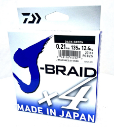 Daiwa J Braid X4 135m İp Misina Dark Green - Daiwa