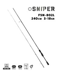 Fujin - Fujin Sniper 240cm 3-18gr Light Spin Kamışı