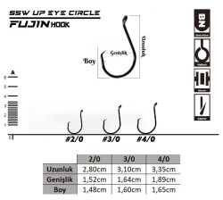 Fujin SSW Up Eye Circle Delikli Yemli Kancası - Thumbnail