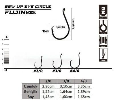 Fujin SSW Up Eye Circle Delikli Yemli Kancası - 2