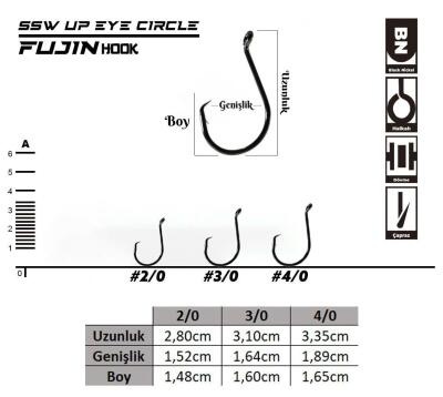 Fujin SSW Up Eye Circle Delikli Yemli Kancası - 2