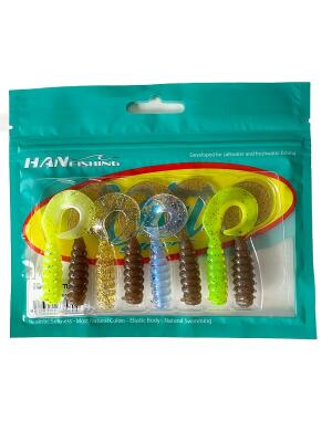 Hanfish Gurt 60mm 8 Adet Silikon Yem ( Mix Paket 2) 5 Farklı Renk - 1