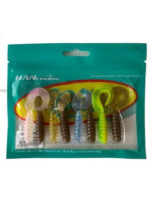 Hanfish Gurt 60mm 8 Adet Silikon Yem ( Mix Paket 3) 5 Farklı Renk - 1