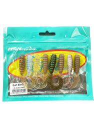 Hanfish Gurt 60mm 8 Adet Silikon Yem ( Mix Paket 8) 6 Farklı Renk - HanFish