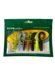 Hanfish Gurt 70mm 8 Adet Silikon Yem ( Mix Paket 3) 8 Farklı Renk - HanFish