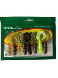Hanfish Gurt 70mm 8 Adet Silikon Yem ( Mix Paket 5) 5 Farklı Renk - HanFish