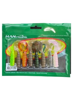 Hanfish Gurt 70mm 8 Adet Silikon Yem ( Mix Paket ) 6 Farklı Renk - 1