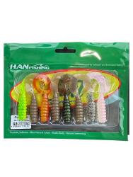 Hanfish Gurt 70mm 8 Adet Silikon Yem ( Mix Paket ) 6 Farklı Renk - HanFish