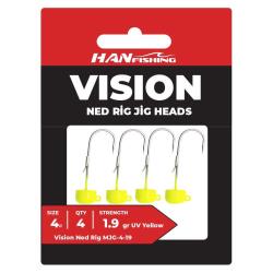 Hanfish Vision Ned Rig Uv Yellow Jig Head - HanFish