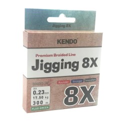 Kendo - Kendo Jigging 8X Flash 300m Örgü İp Misina - FLUO GREEN