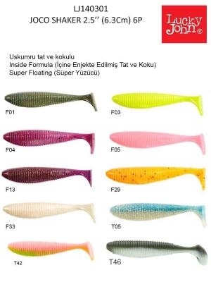 Lucky John Joco Shaker 2.5" 6.35cm 6 Adet Silikon Yem - 2