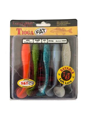 Lucky John Tioga Fat 3.9’ 9.91 cm 5 Adet Silikon Yem – Mix 5 Farklı Renk - 1