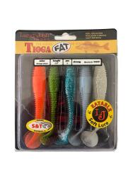 Lucky John Tioga Fat 3.9’ 9.91 cm 5 Adet Silikon Yem – Mix 5 Farklı Renk - Lucky John