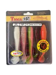 Lucky John Tioga Fat 3.9'' 9.91 cm 5 Adet Silikon Yem – Mix 5 Farklı Renk - Lucky John