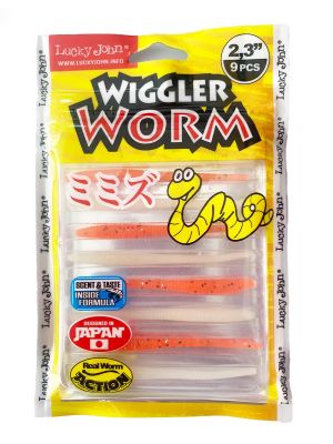 Lucky John Wiggler Worm 5.8cm 9 Adet (Beyaz – Turuncu)