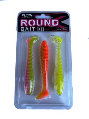 Round Bait 100mm Silikon Yem 3 Adet - Mix-1 - 1