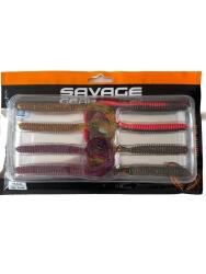 Savage Gear Rib Worm 10.5cm 5gr 8 Adet Silikon Yem – Mix 6 Farklı Renk - Savage Gear