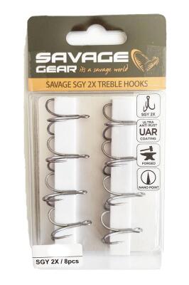 Savage Gear SGY 2X Trebles 8 Adet Rapala İğnesi - 1