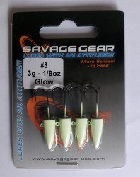 Savage Gear - Savagear LRF Micro Sandeel 4pcs Glow Jighead