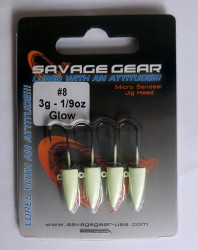 Savagear LRF Micro Sandeel 4pcs Glow Jighead - Savage Gear