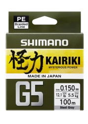 Shimano - Shimano Kairiki G5 100m Steel Gray Örgü İp Misina