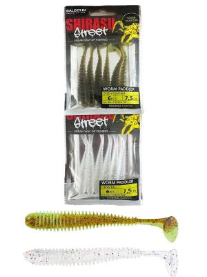 Shirasu Street Worm Paddler 7.5cm 6 Adet Silikon Yem - 1
