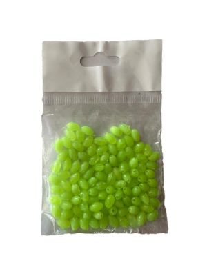 Silikon Boncuk Soft Fosforlu 100 Adet Oval Yeşil - 1