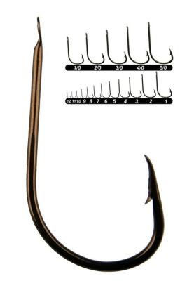 Youvella 1404 Kısa Sap Dövme Papağan Olta İğnesi 100lü Kutu Bronz - 1